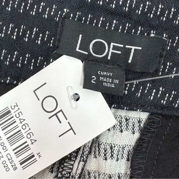 Loft Striped Cotton Knit High Rise Shorts Four Inch Navy Blue White Size 2 - Picture 8 of 13